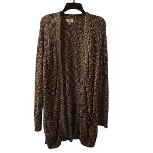 Old Navy Black and White Knit Cardigan with Pockets XL